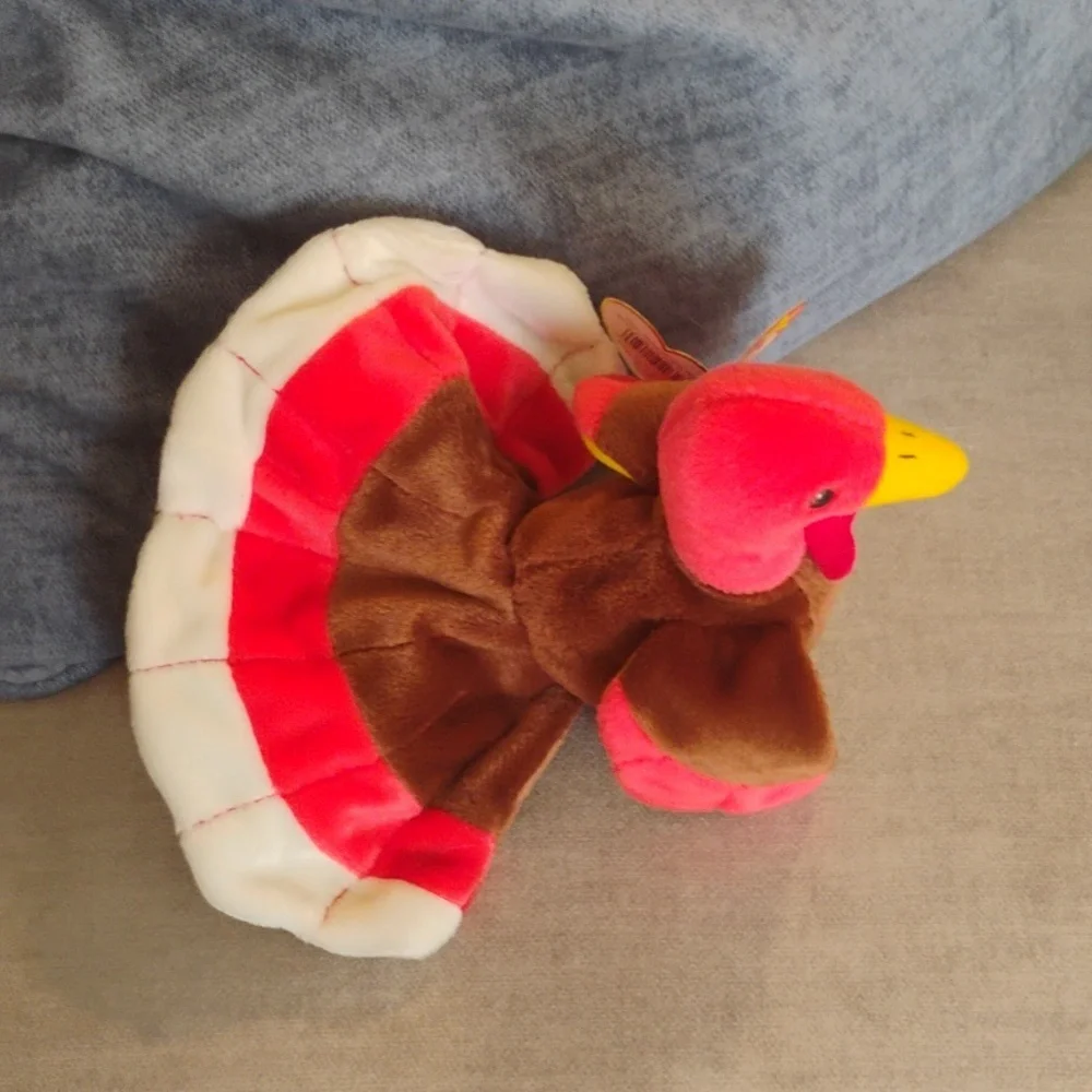 Ty Plush Turkey Toy - Red, Brown, Yellow